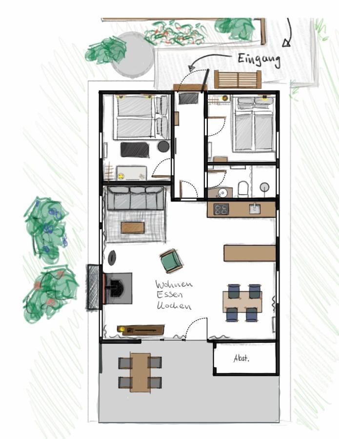 Ferienhaus Kleine Auszeit In Der Natur Mit Kamin, Yogamatten, Schoene Kueche 엑스테르탈 외부 사진